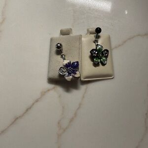 Elegant Floral Belly Button Rings